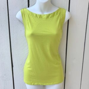 Ann Taylor lime green sleeveless blouse Size M